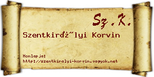 Szentkirályi Korvin névjegykártya